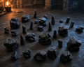 Peças de terreno modular de rochas e estalagmites para RPG de mesa, em cinza sem pintura